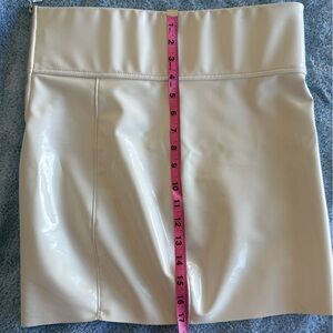 White Faux Leather Skirt